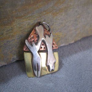 Mixed Metals Charm PARTNERS  Sterling, Copper